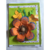 Flower Craft Green and Orange - Handmade Paper Craft