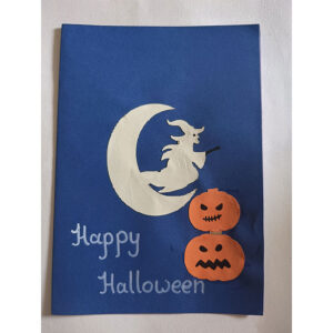 Happy Halloween Paper Craft Navy Blue - Handmade Paper Craft